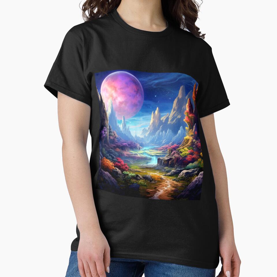 Fantasy Landscape - Pink Moon Sky by Fantasy Masterpiece