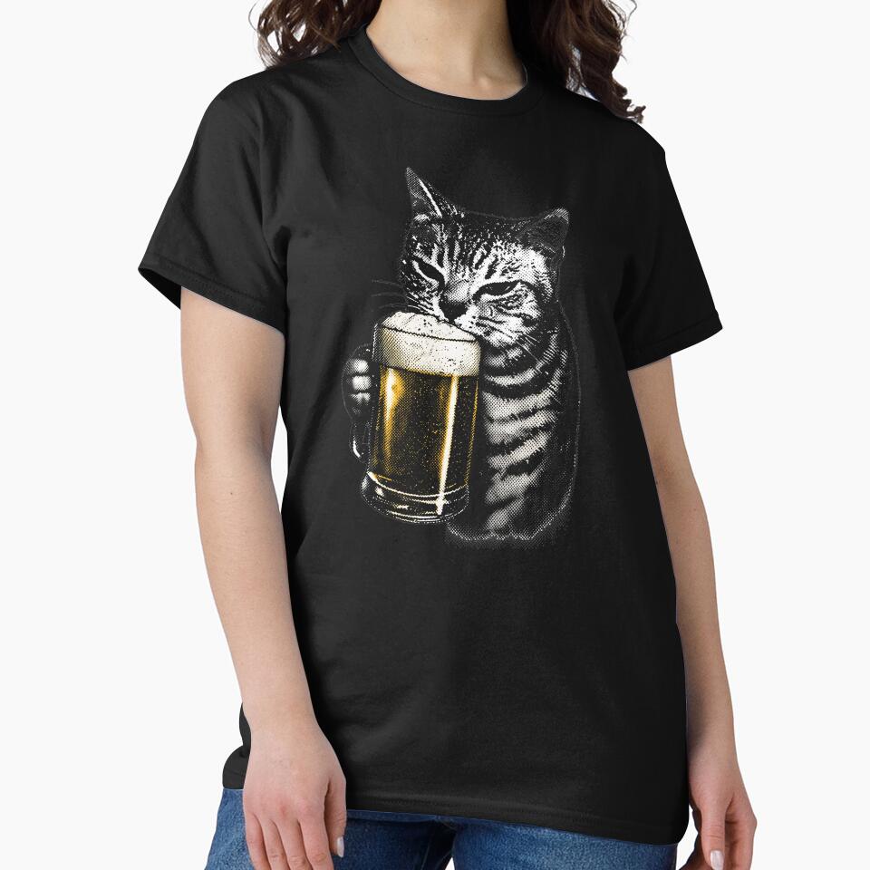 Funny Cat Beer Vintage 90s, Funny Cats Meme by AnxiousBunArt
