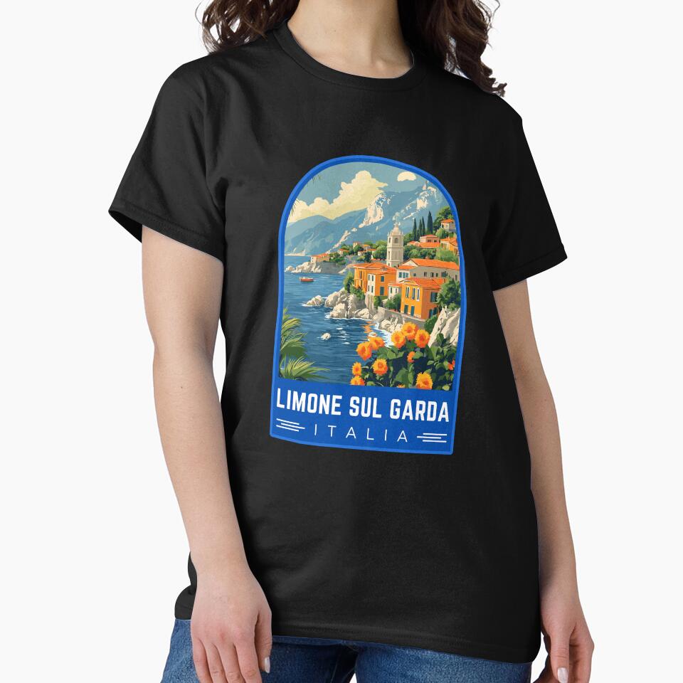 Limone Sul Garda in Lombardy, Italy Vintage Travel Art Emblem by MaateoDesign