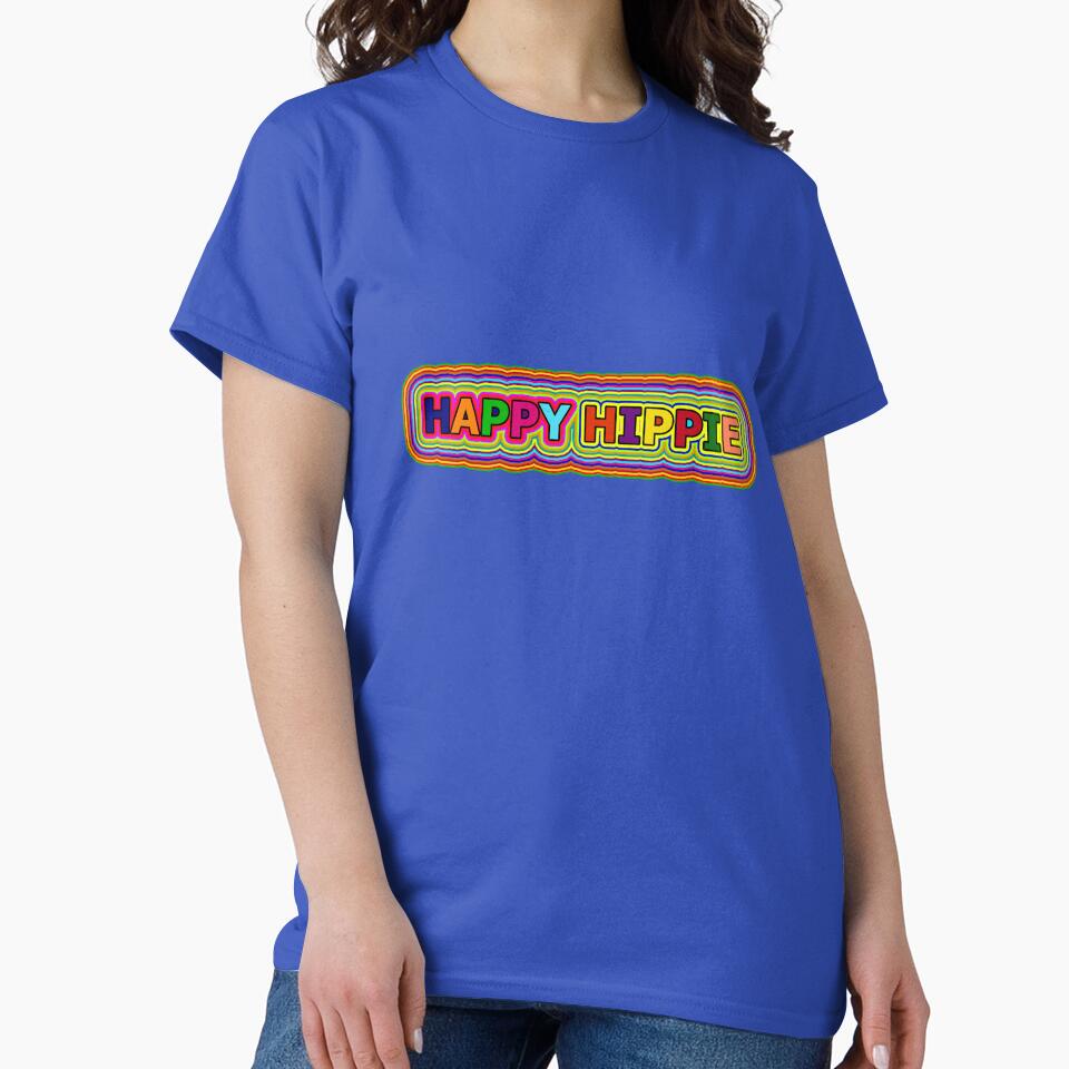 Colorful Happy Hippie Words Free Spirit Colorful Retro Lines 1 of 4 by Beachy