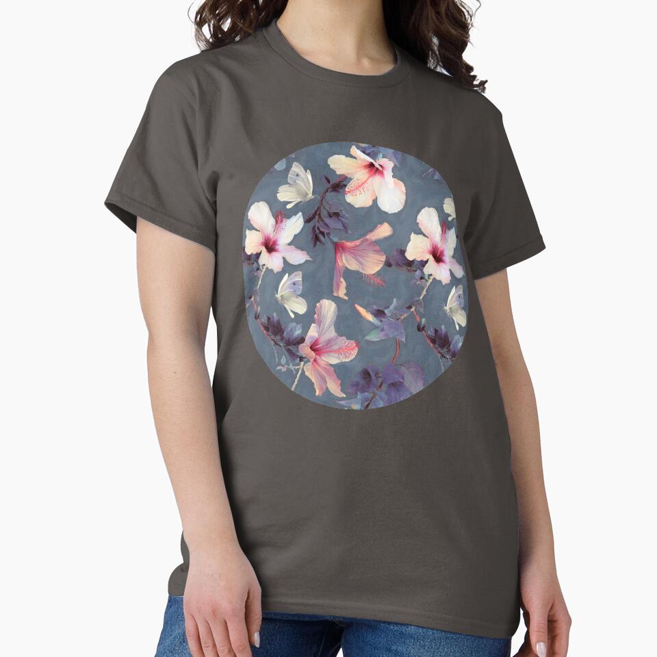 Butterflies and Hibiscus Flowers - a painted pattern by micklyn