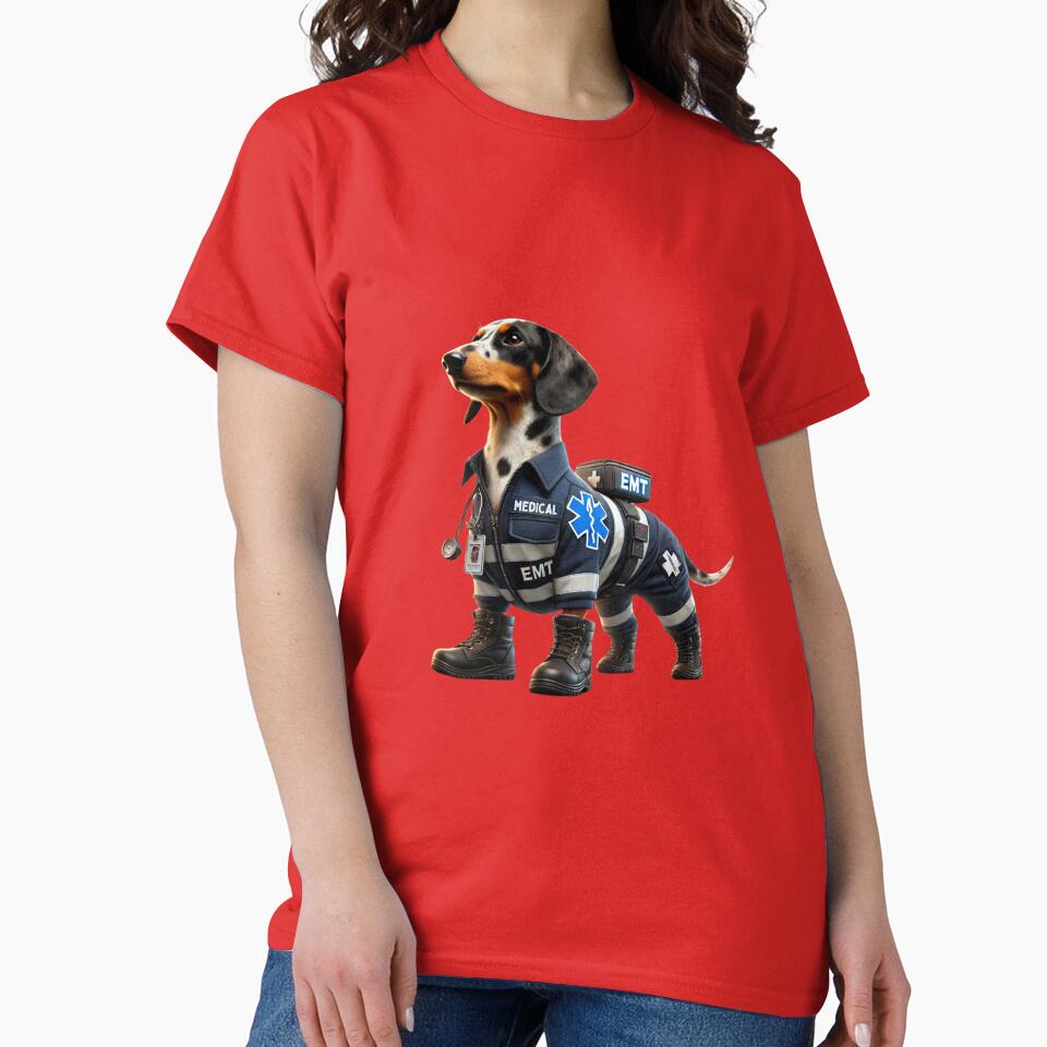 Piebald Dachshund Paramedic Dog by BrinaandPops
