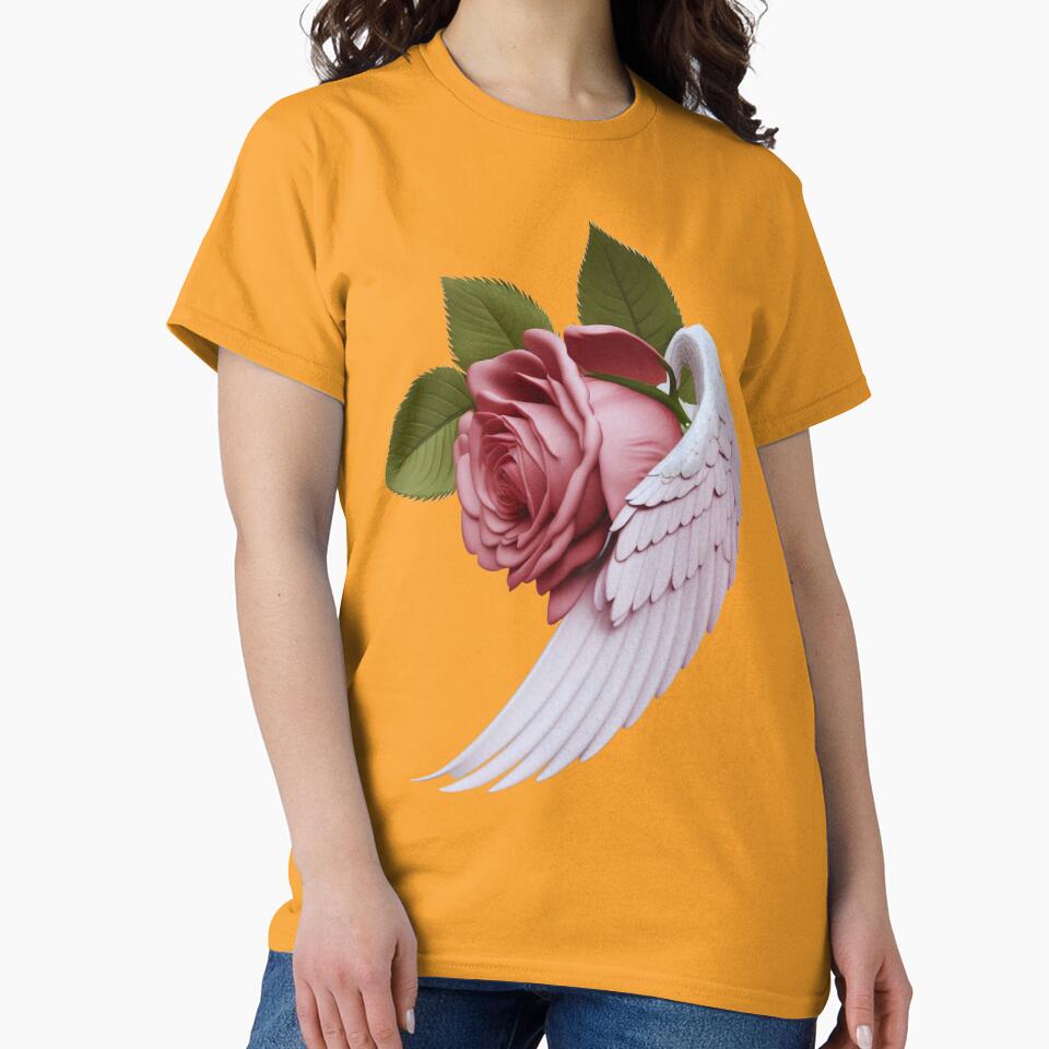 Angel's Wings with Red Rose by SkyeCreativeStudio