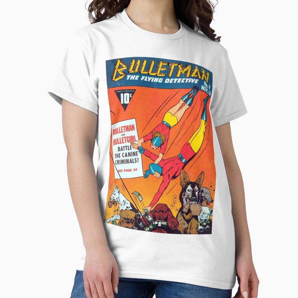 Bulletman versus the Canine Criminals Vintage Comic Book Art by IceCreamKisses