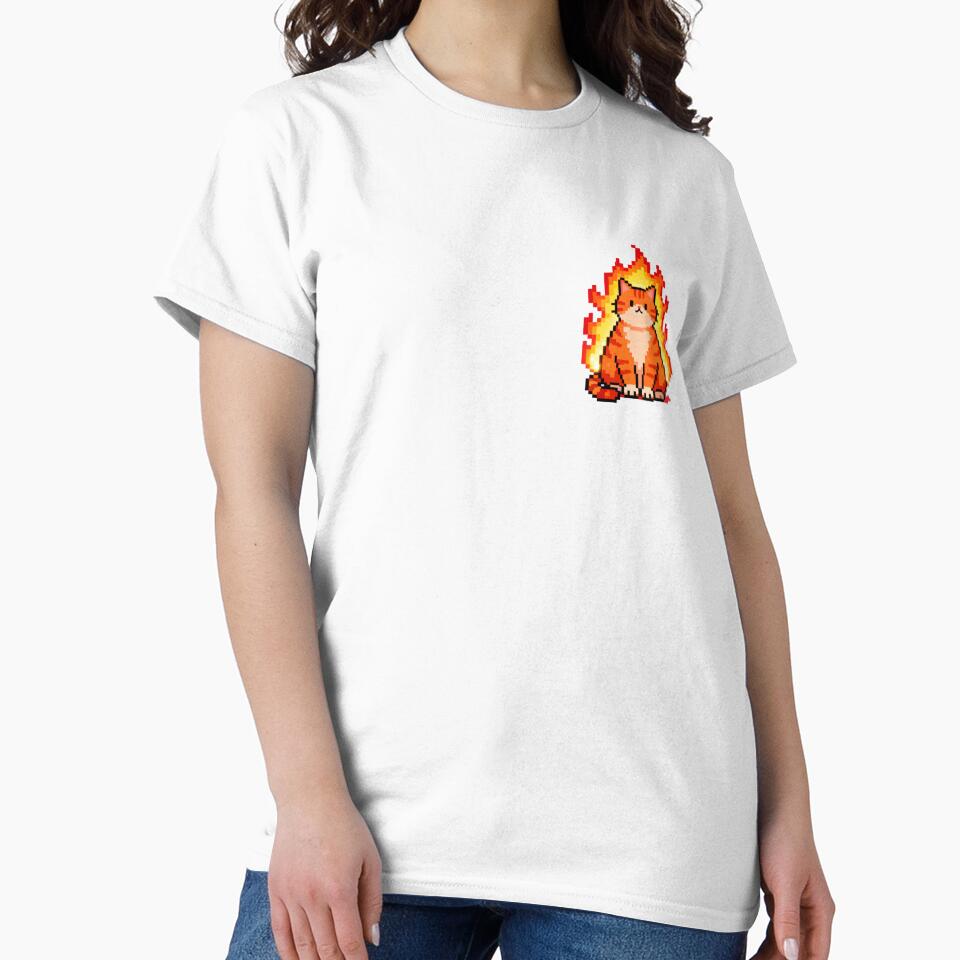 Burning Cat Pixel Art by moodboardzz