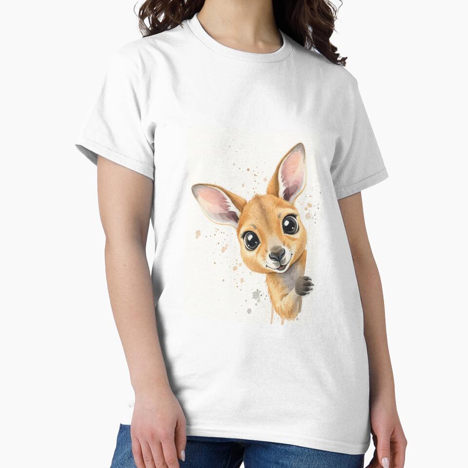 Kangaroo meme funny cute kawaii pet animal watercolor by CheeseBlueprint