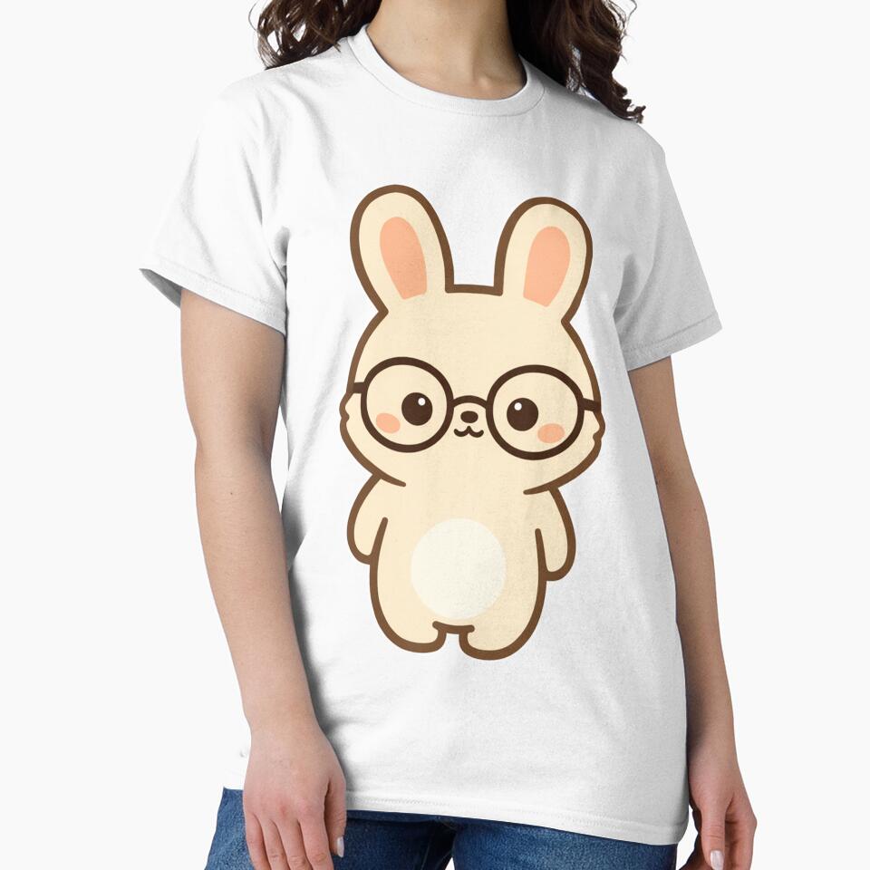 Cute Bunny with Oversized Round Glasses by Fernova