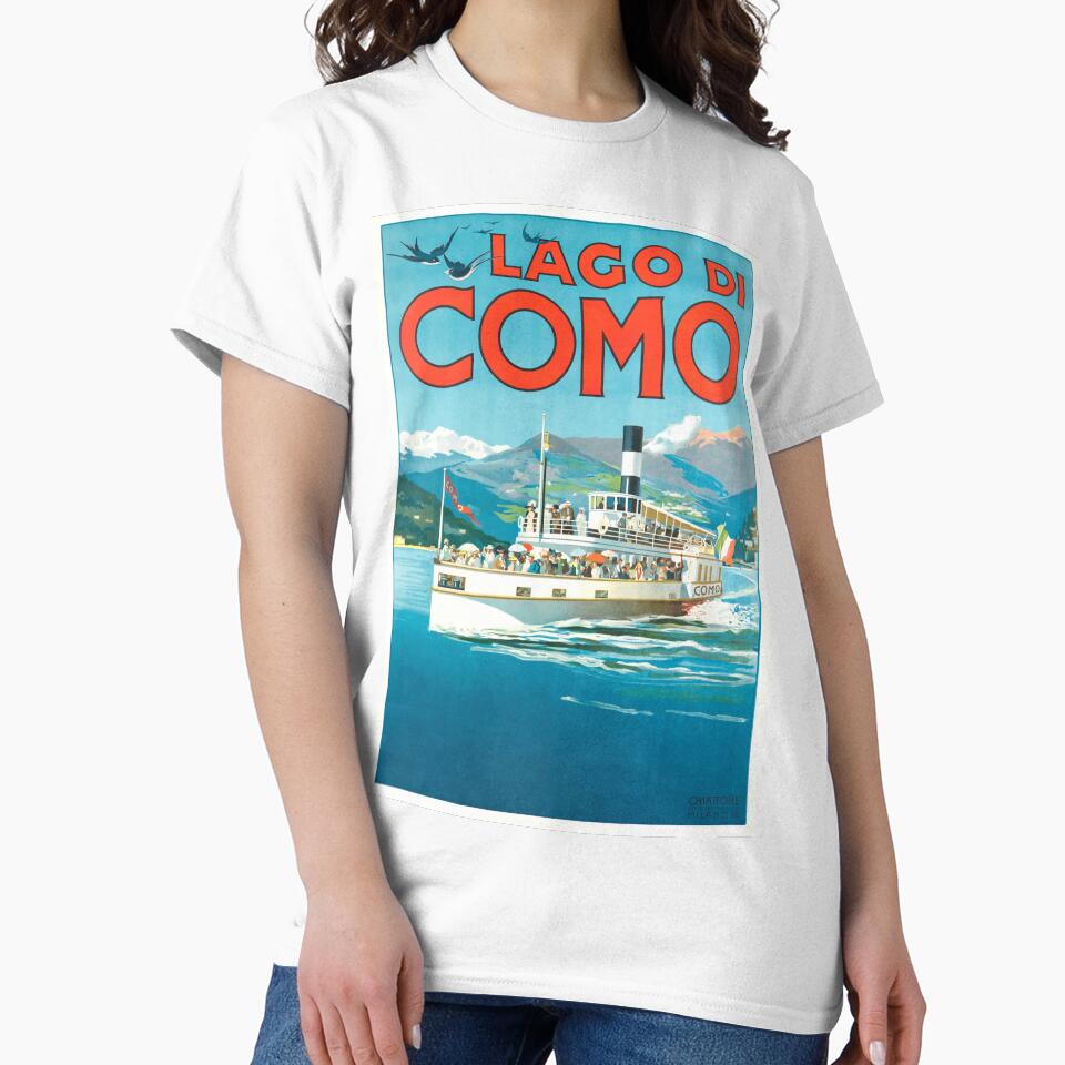 1900 Italy Lake Como Travel Poster by retrographics