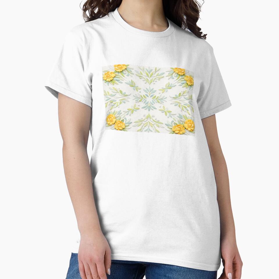 Elegant Spring Floral Pattern – Yellow Flowers & Soft Botanical Leaves by Colorshow-relax