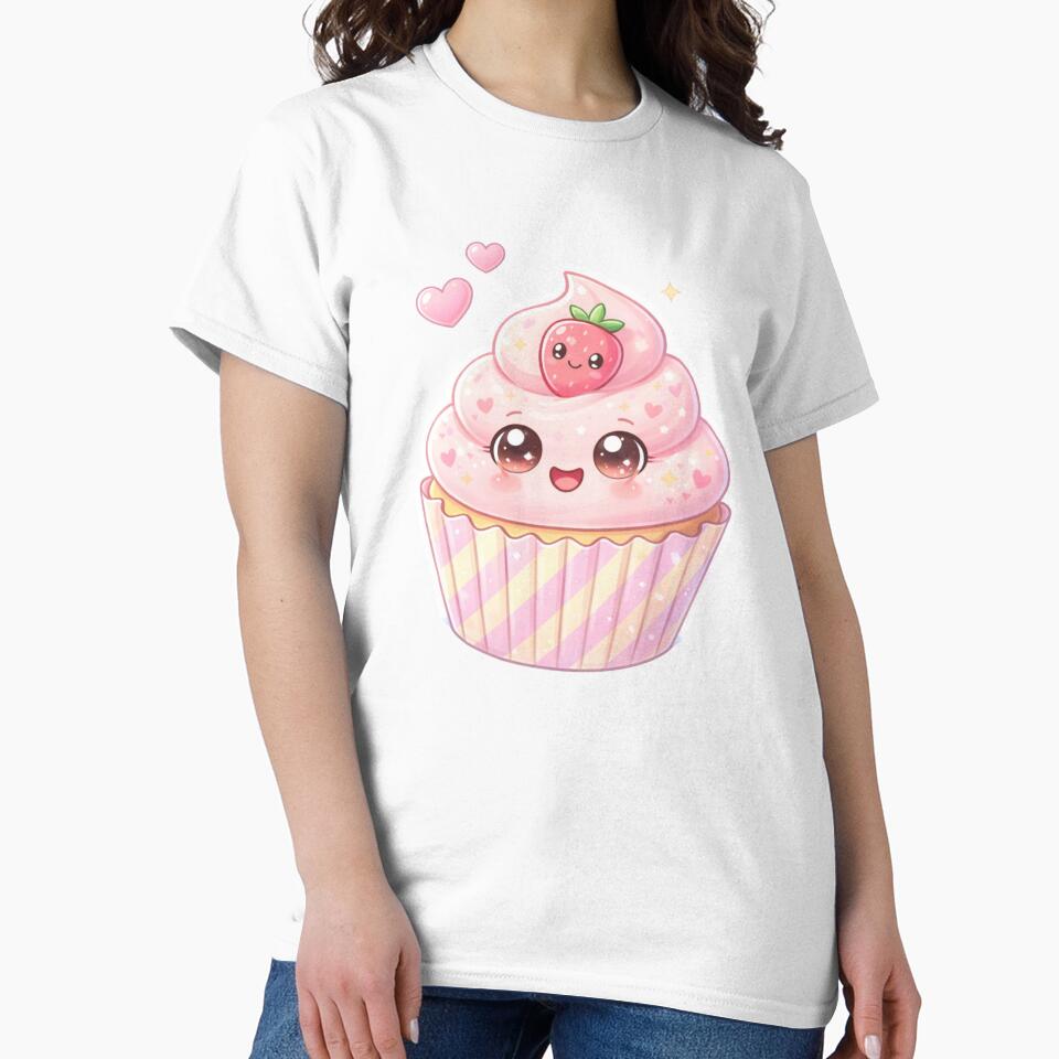 Strawberry Kawaii Cupcake - Pastel Cute Dessert. by Lylysun