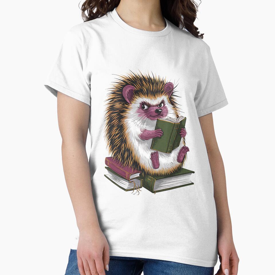 Cute Hedgehog Book Nerd Funny Readers by Micro-dose
