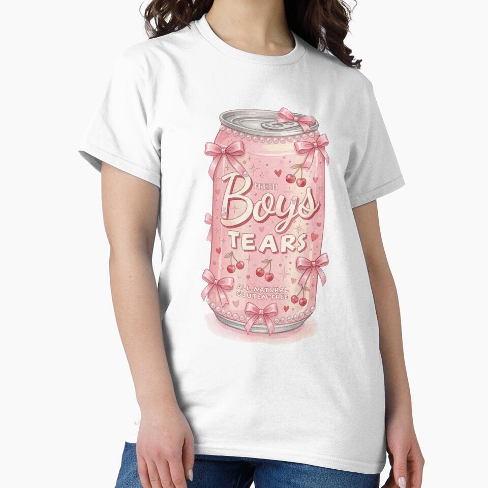 Fresh Boys Tears – Coquette Aesthetic Pink Soda Can | Cute Feminine Humor by aiqdelicia
