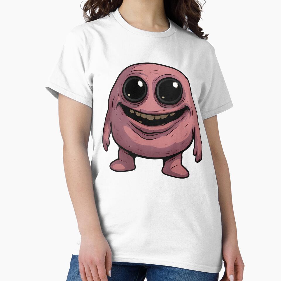 Creepy Pink Blob Monster Cute Horror Illustration by Th4d1us