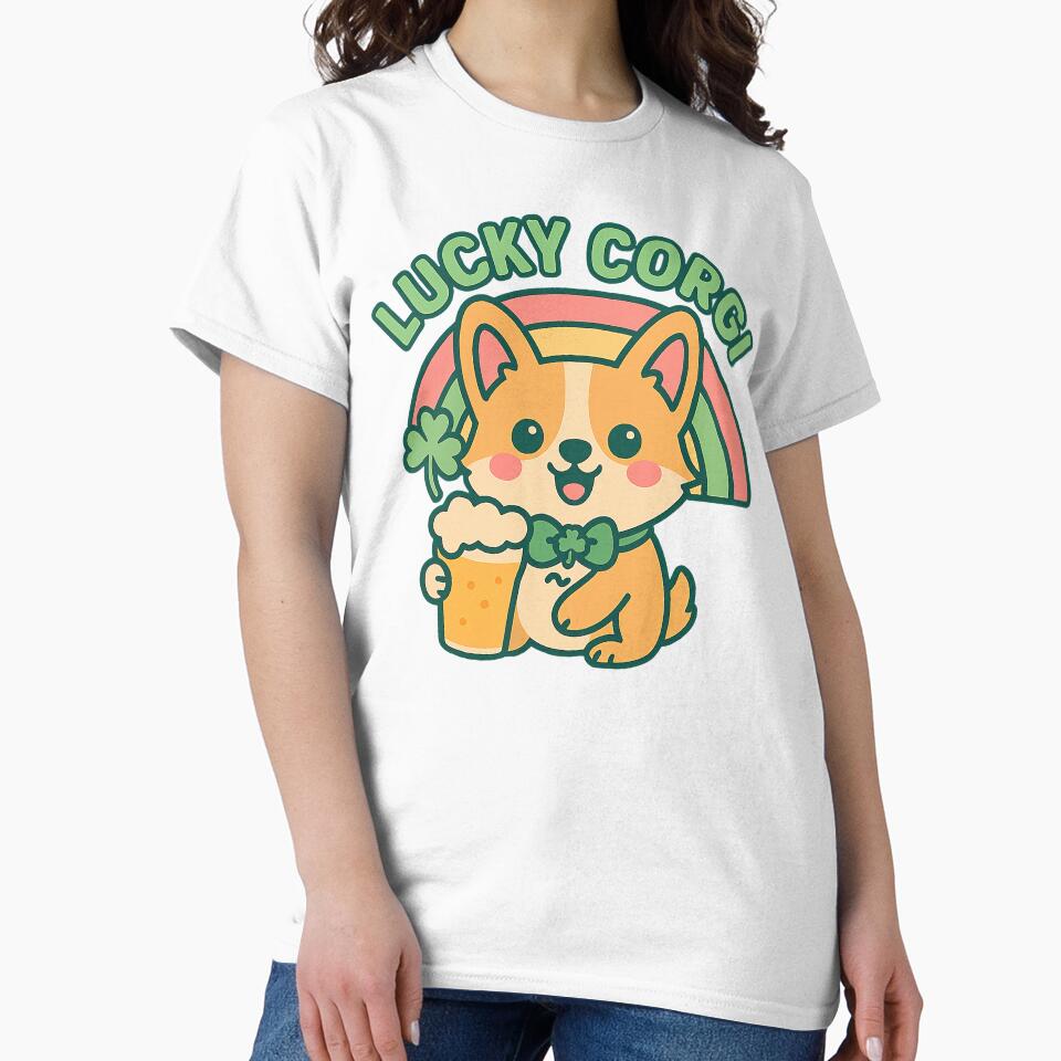 Cute Kawaii Corgi, Cute St Patricks Day Corgi by graphic-genie