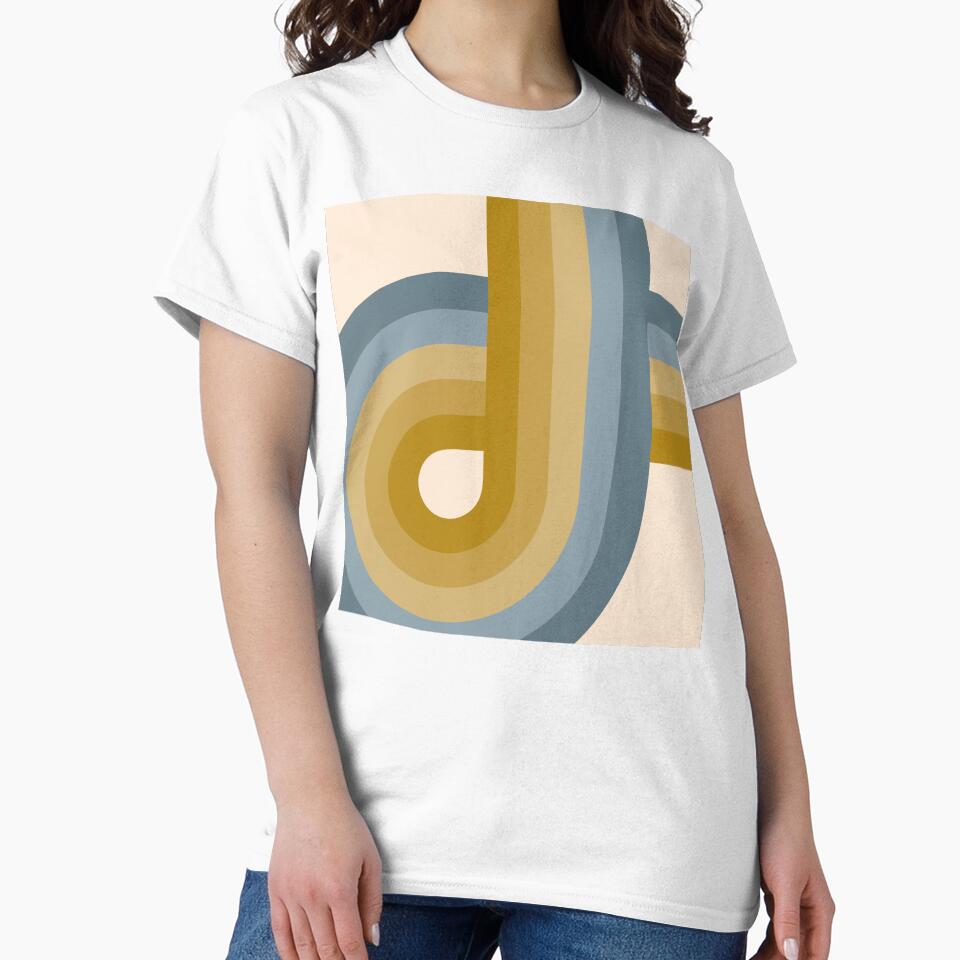 Geometric Colorful Retro - Mustard Gold and Dusty Blue by JMgraphic