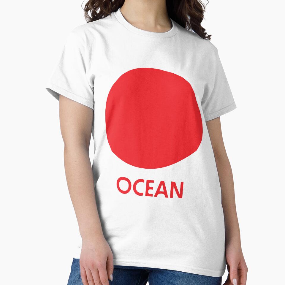 Ocean - red - Classic Tshirt - Crewneck tee, Ocean life, Diver, Swimmer, Water Baby, Organic, bold graphics by These-Things