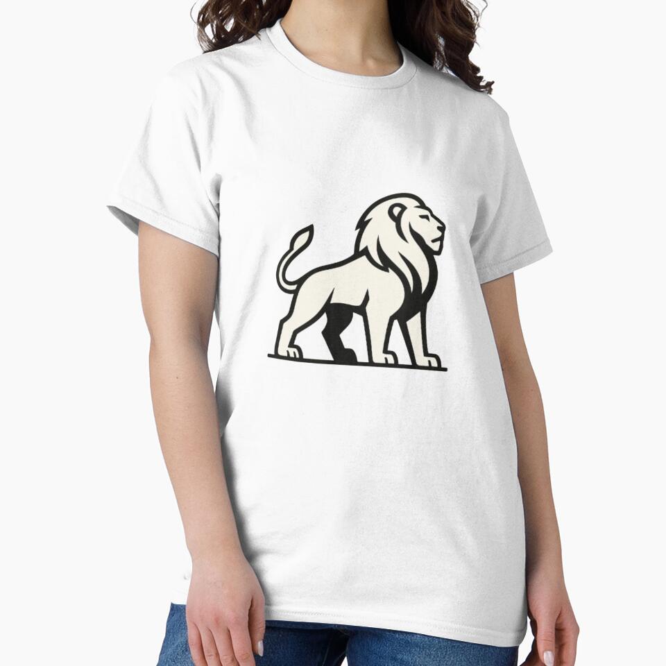 Urban Lion Side Profile – Minimalist White Design by URBANOVA STUDIO