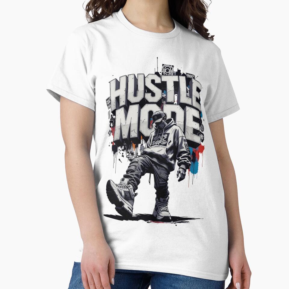 Urban Streetwear Character With Hustle Mode Text by newvisionart191
