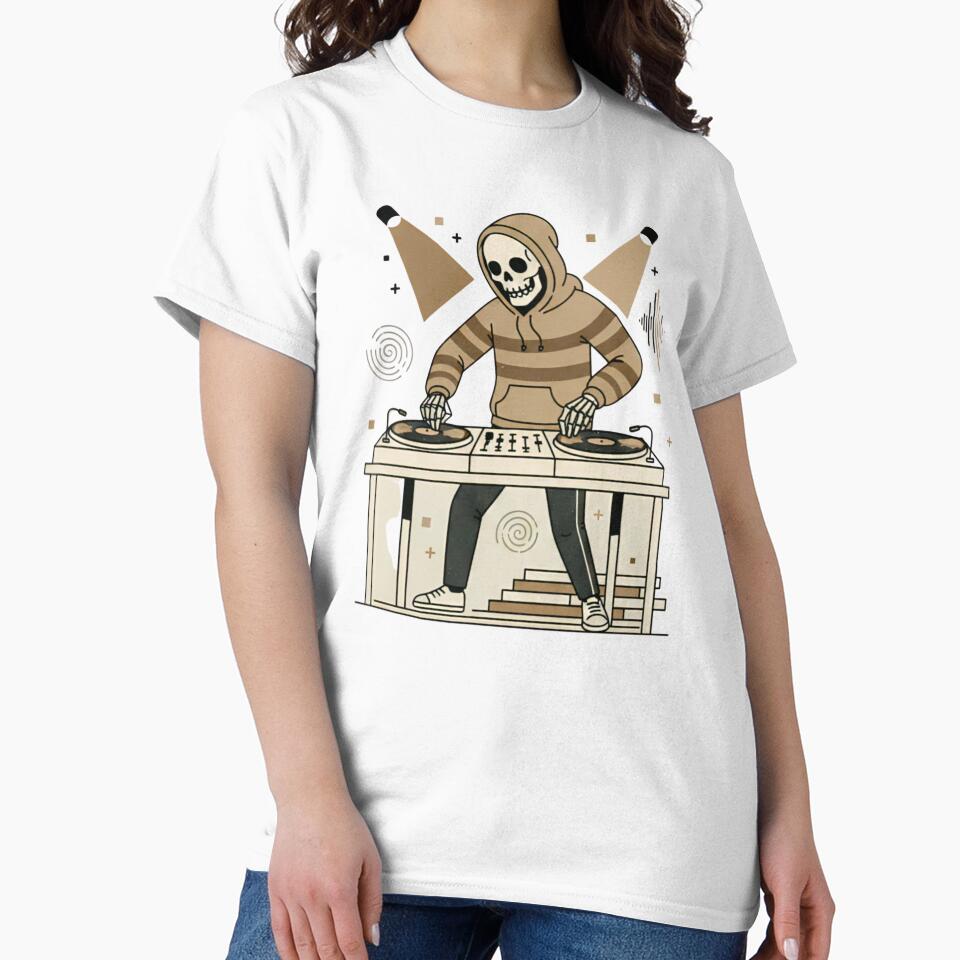 DJ | Minimalist Skeleton Streetwear Art by DEADLINE.