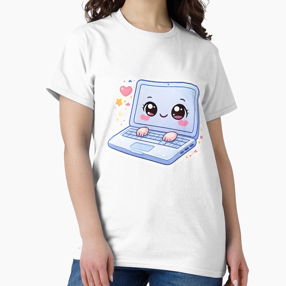 Kawaii Computer Character – Cute Tech Sticker by DesignEG