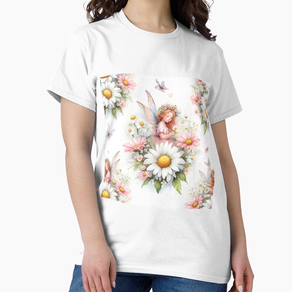 Watercolor Design Daisy With Fairy by Nicesiri