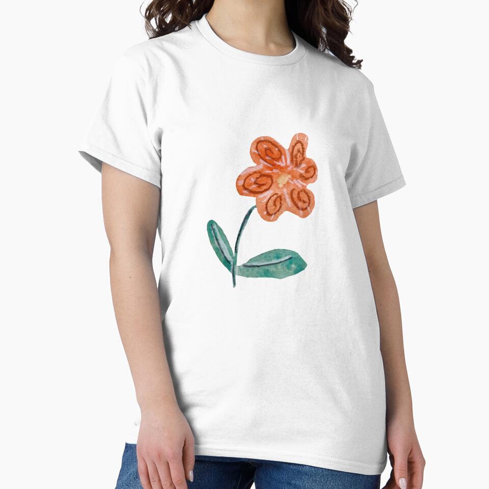 Flower red blue textured a watercolor sketch by Yana Mustafina | Boho Soulful Designs