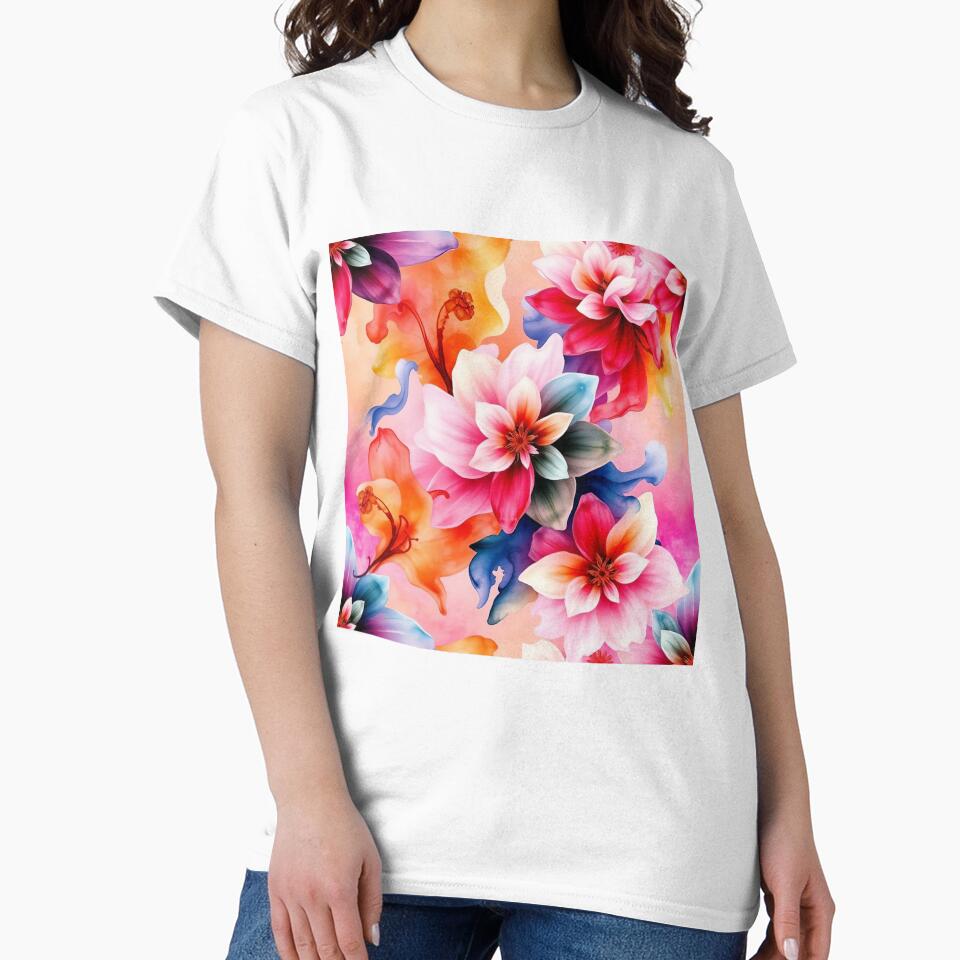Vibrant Rainbow Floral Pattern | T-Shirts, Mugs & Stickers, Phone Cases by TheGaliyaStudio
