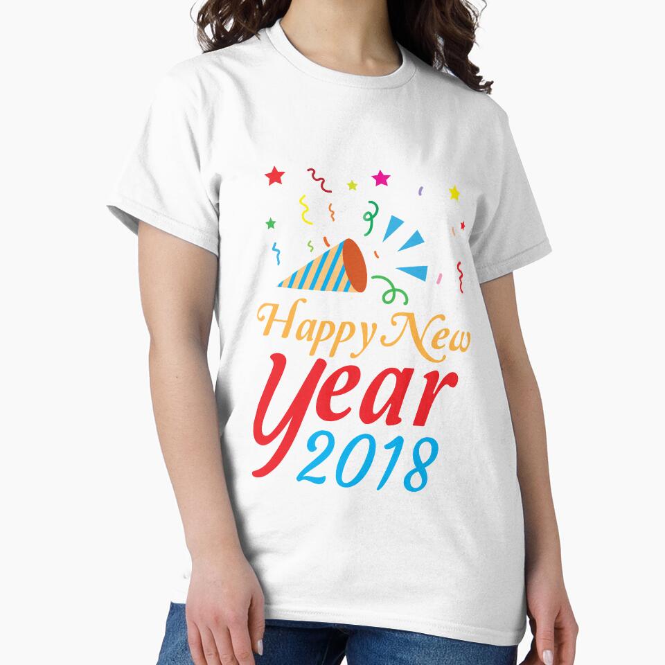 Happy New Year 2018 T-Shirt for Men and Women by AllStarMerch