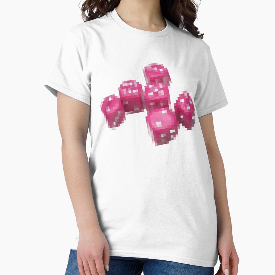y2k pink pixel dice sticker by cadetgallery