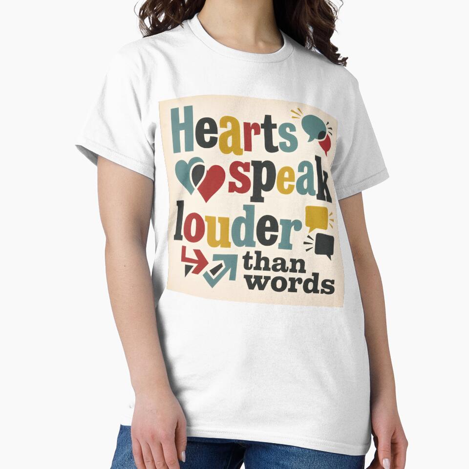 Hearts Speak Louder Than Words – Bold Typography Art by ForeverPrintsOK