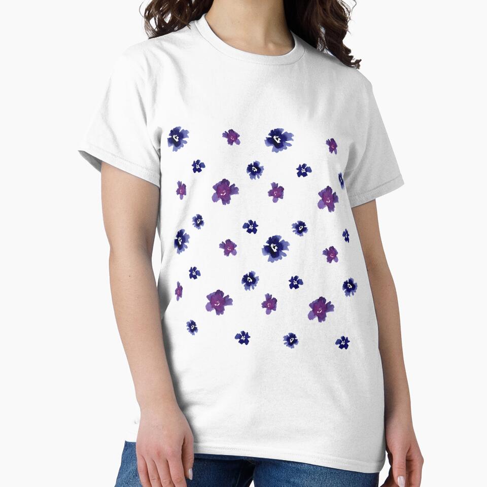 Violet viola flower pattern a watercolor sketch by Yana Mustafina | Boho Soulful Designs