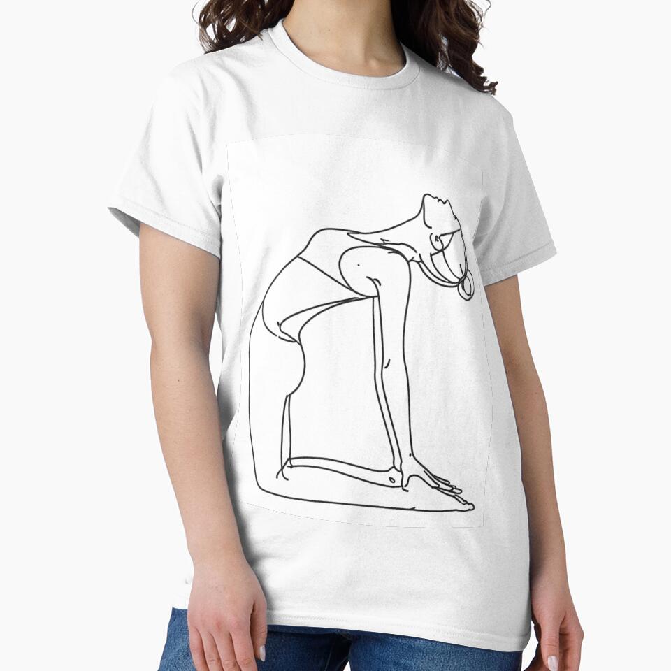 Camel Yoga Pose One Line Art by BlairWynne