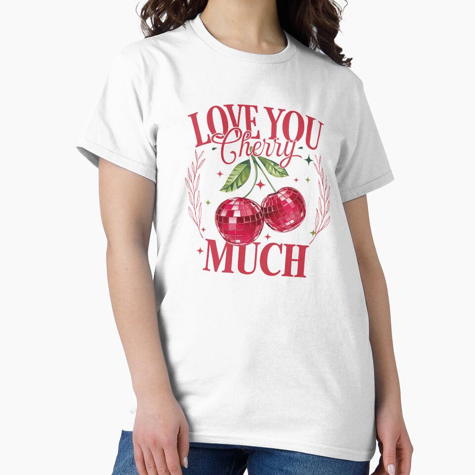 Love You Cherry Much: Geometric Disco Cherries & Elegant Laurel by Polarisofficial