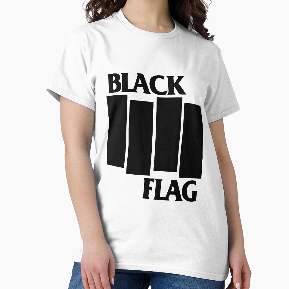 Black Flag Punk Rock Hardcore Band Shirt – Iconic Four Bars Design by Cat-butt-shirts