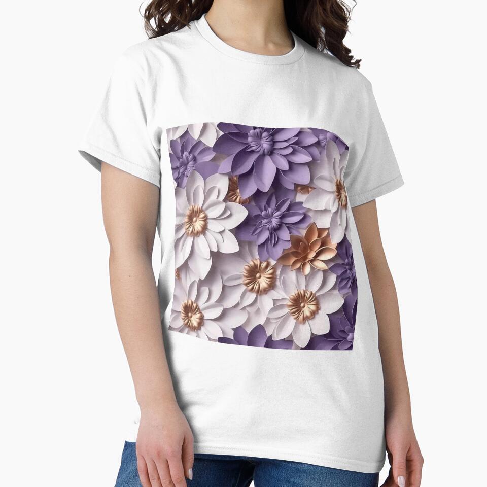 3D Purple Flower Graphic Apparel & Home Decor – Vibrant Floral Design for Clothing, Accessories & Home by Compass and a Camera