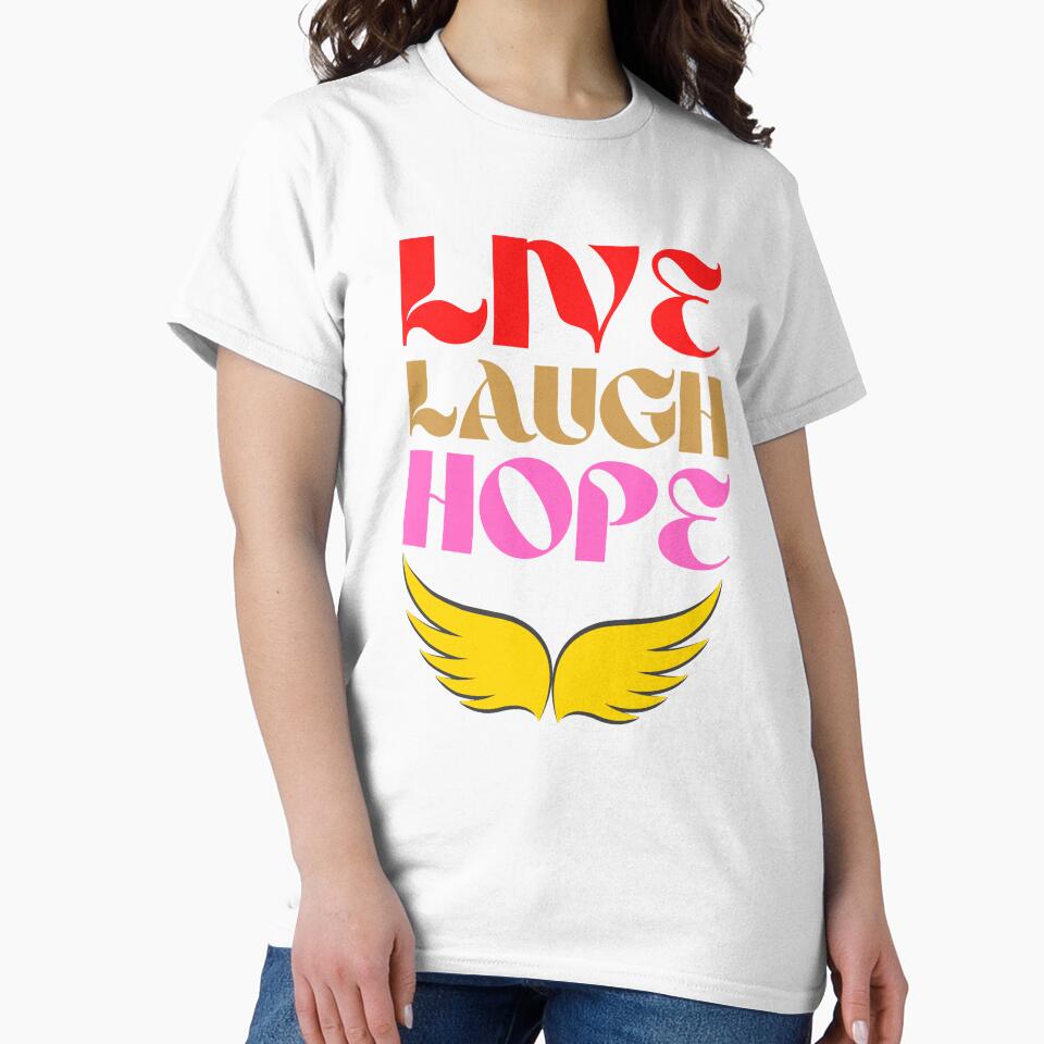 Live Laugh Hope - Short Motivational Phrase | Colorful Stylish Hope Typography by Delandor