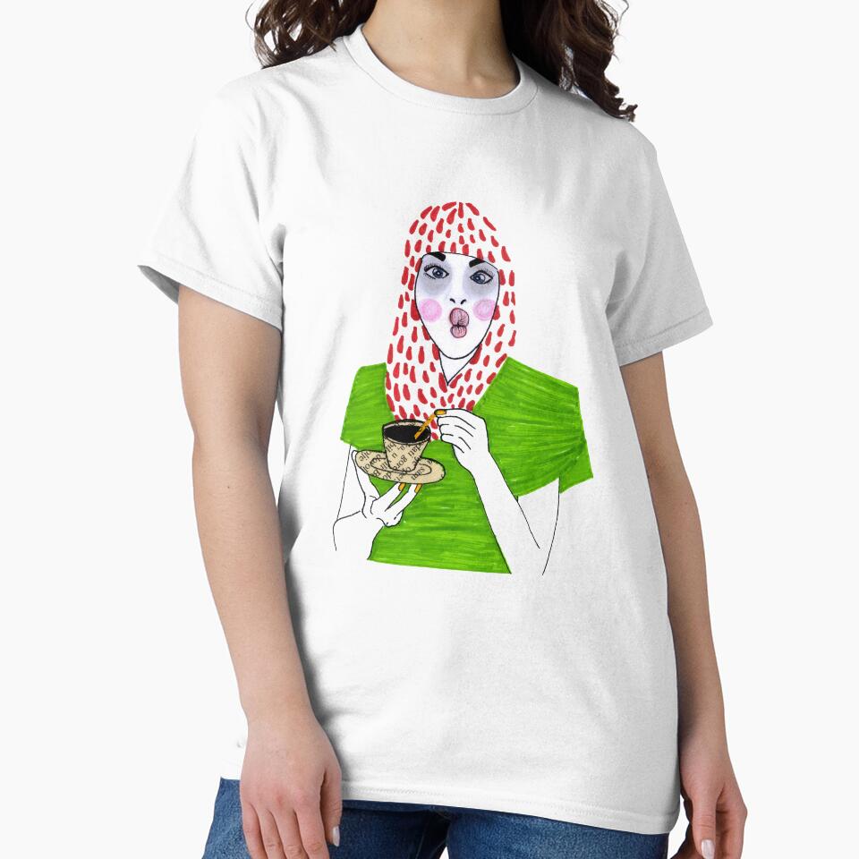 Green Pop Art Woman Unique Dot Art Design by HighArtDesigns