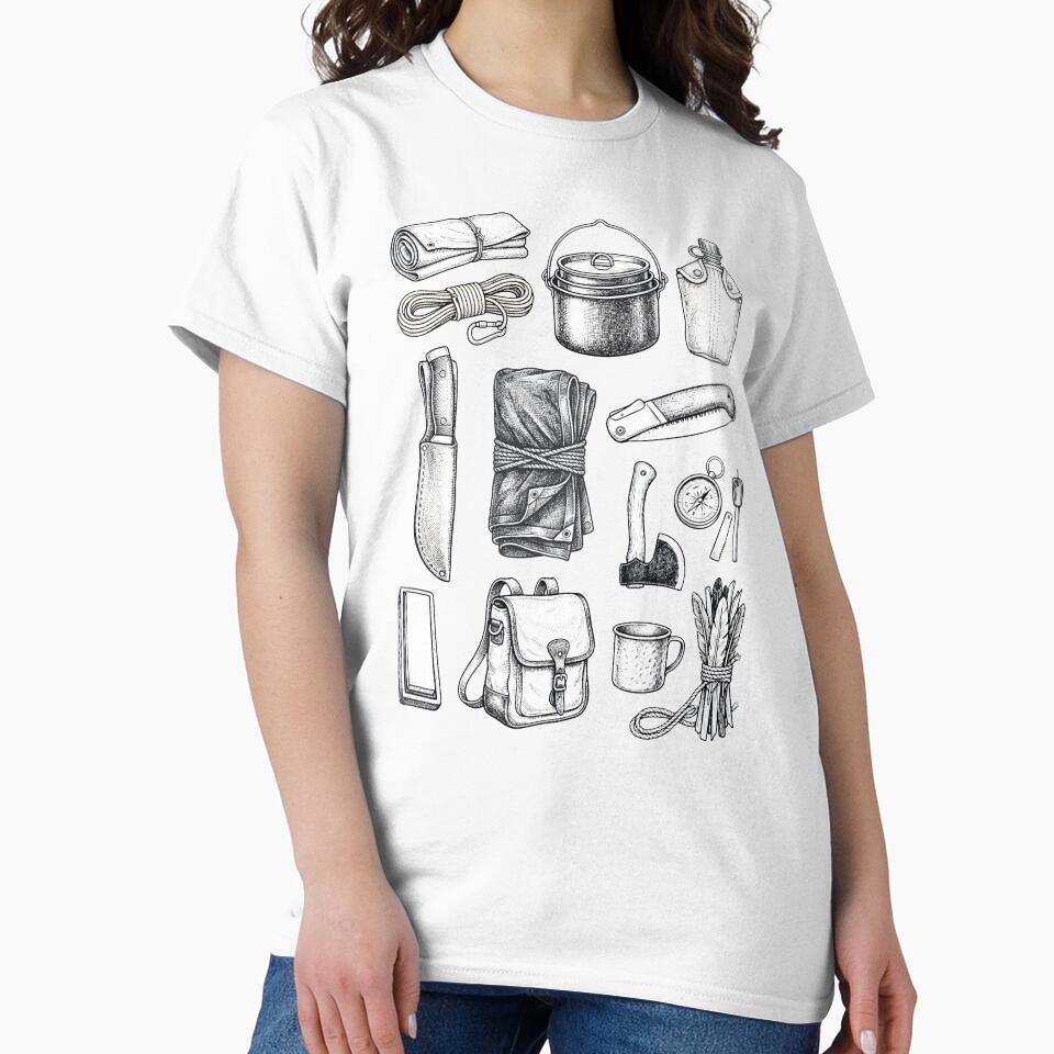 Bushcraft Essentials Vintage Tattoo Camping Graphic by KRBN-Studio