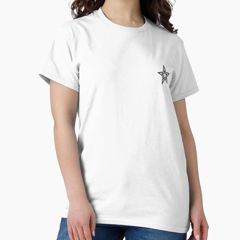 Double Star Pocket Patch T-Shirt for Men and Women by AllStarMerch