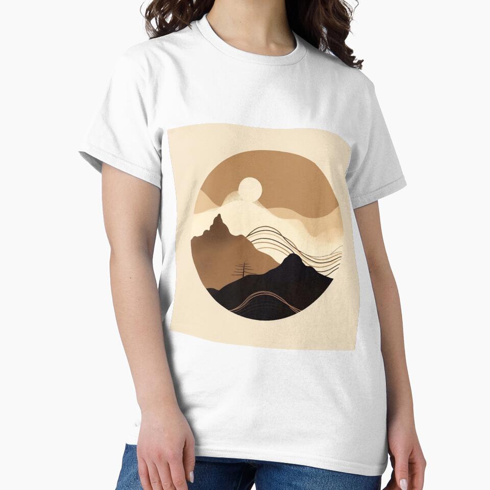 Minimalist landscape digital minimalist abstract line art design by Feluceo