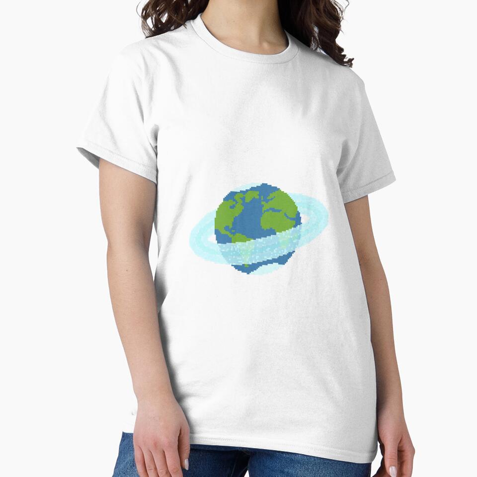 Pixel Earth with rings by Glendor