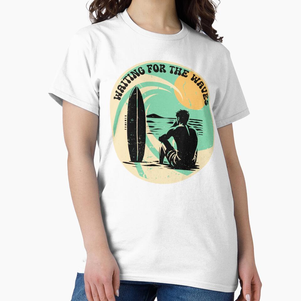Funny Surfing Design Waiting For The Waves For Men Women Surfboard Lovers Surf by Pavel1981