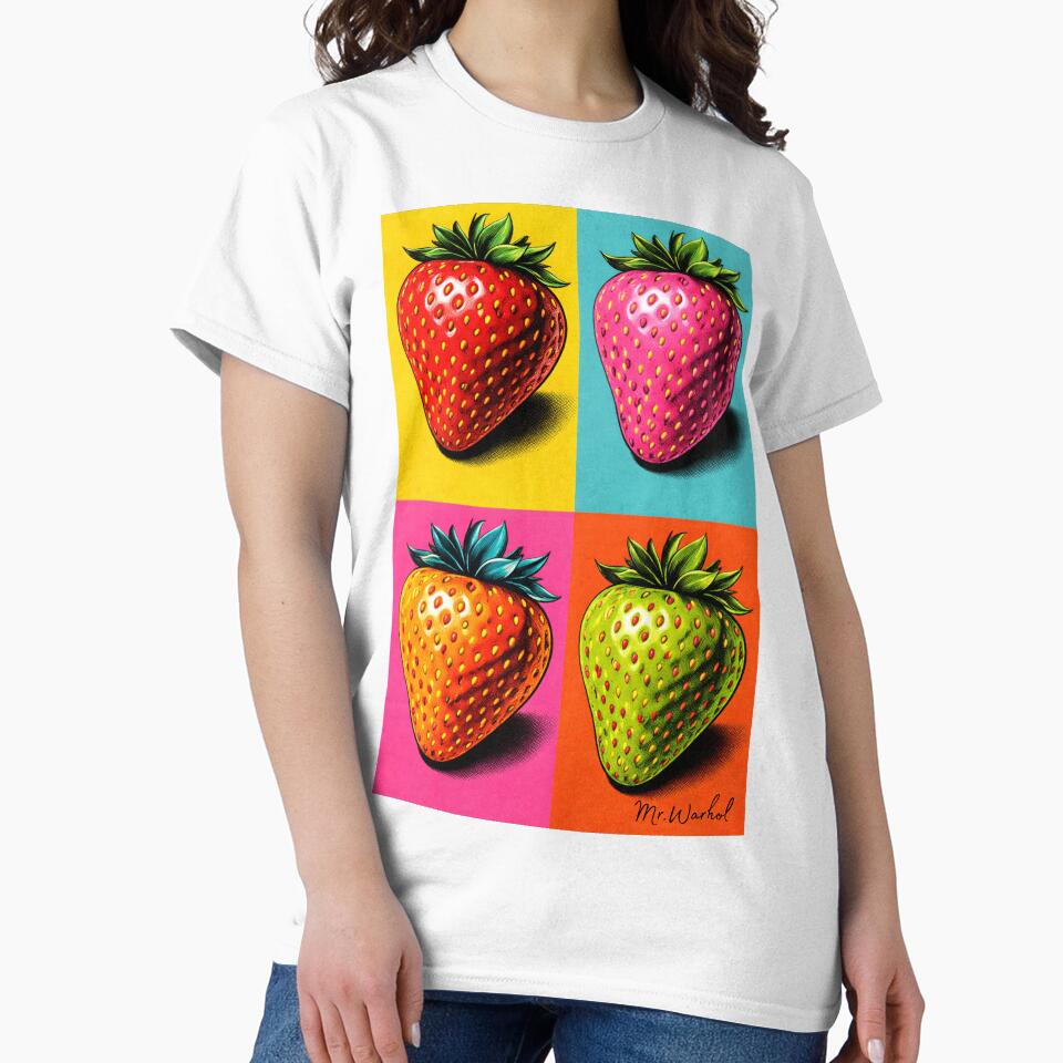 Colorful Pop Art Strawberries – Warhol Inspired Print by Mr.Warhol