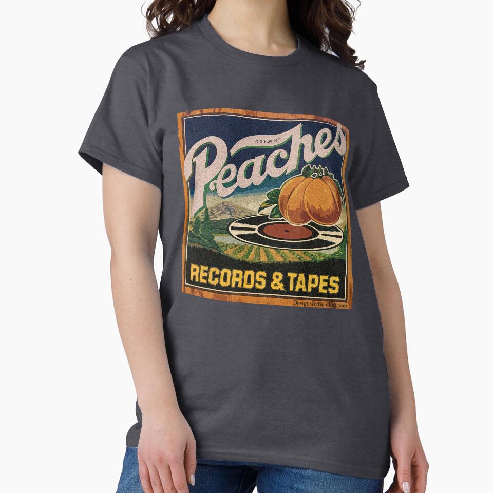 Peaches Records & Tapes Record Store Vintage Crate Label by Designs by Kool Kat