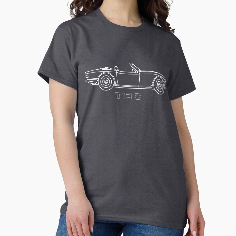 Triumph TR6 Line Drawing Outline - Classic British Sports Car by BlueHeronGarage