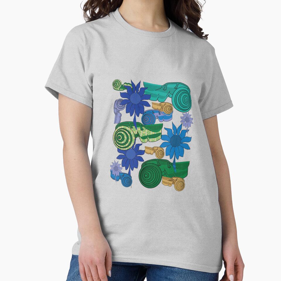 snails on flowers stylized pattern design by Naureen-w-a