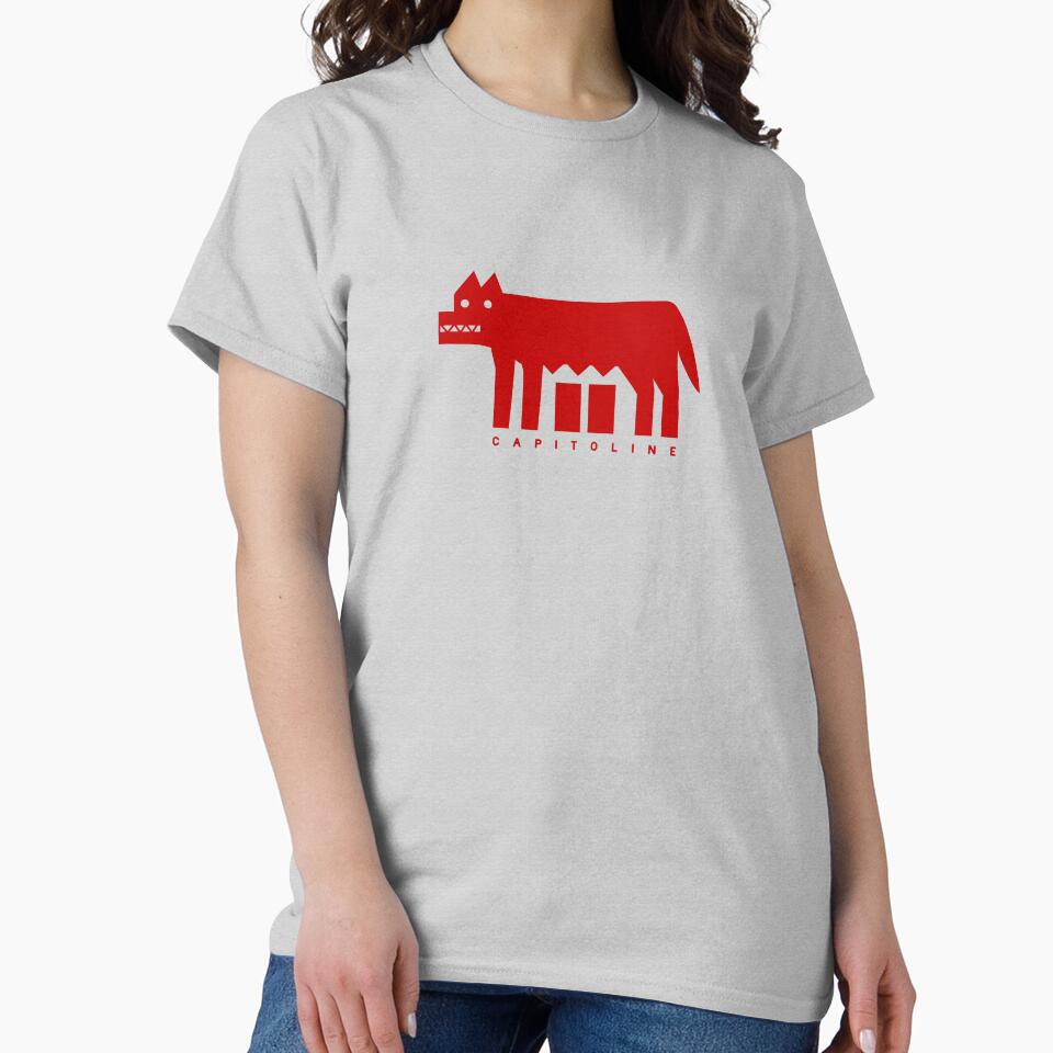 Minimalist design of Capitoline Wolf. Art in red ink by martodesign