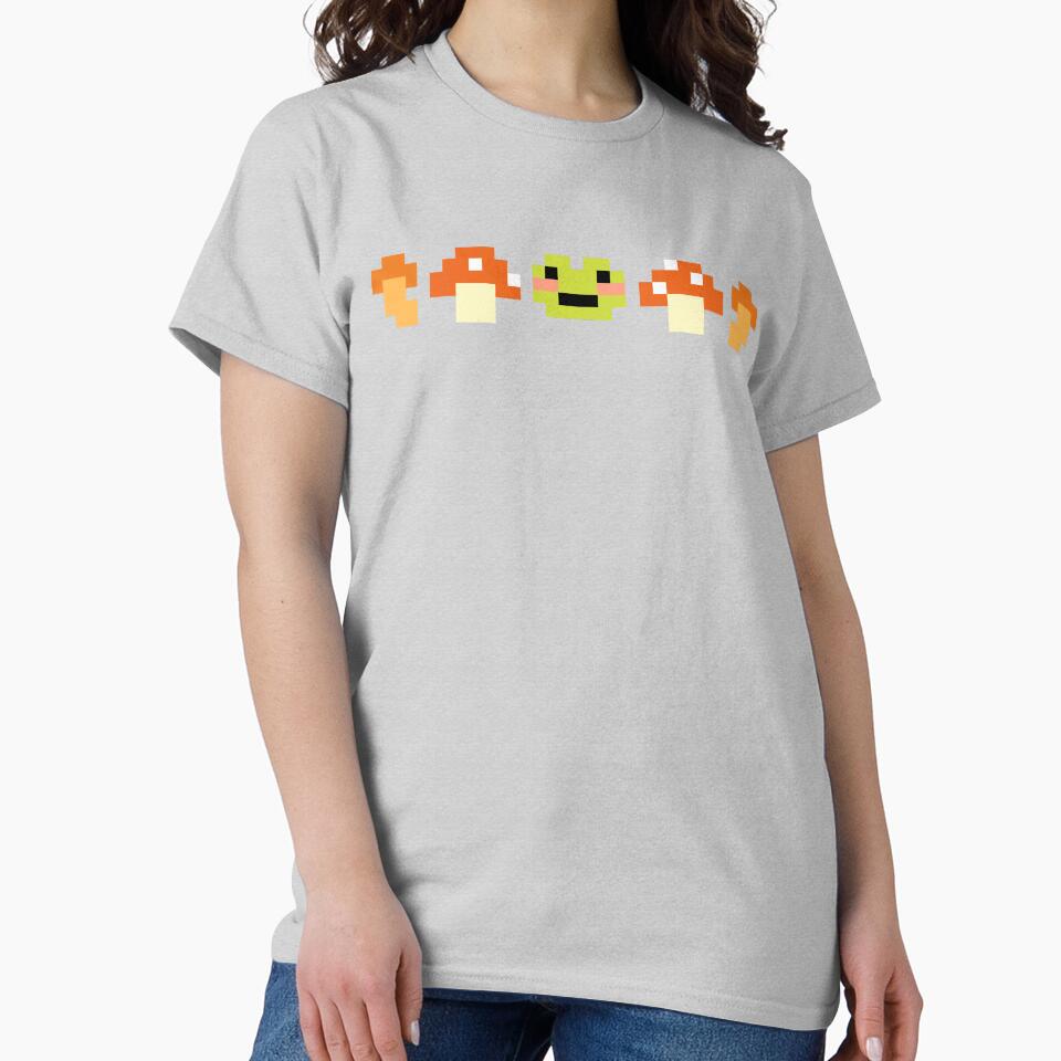 Pixel Frog Mushroom – Cute Retro Pixel Art Nature Design by Aku-passion