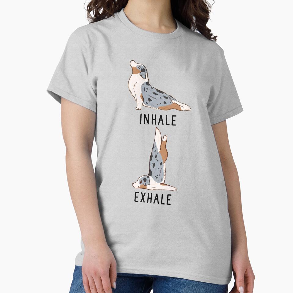 Inhale Exhale Australian Shepherd Yoga by thepawster