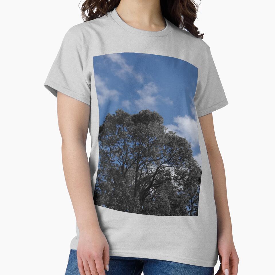 black and white trees with blue sky by BigAndRed